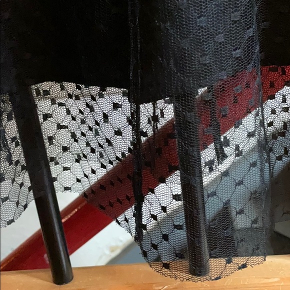 Zara Black Mid Length Skirt With Lace Overlay - Picture 4 of 5